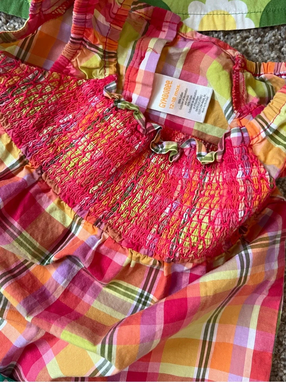 🎉5/$20🎉GYMBOREE Plaid Smocked Infant Girl Summer Top